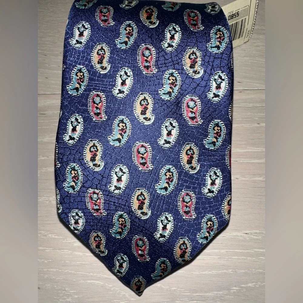NWT Vintage blue Yves Saint Laurent neckwear Silk Tie